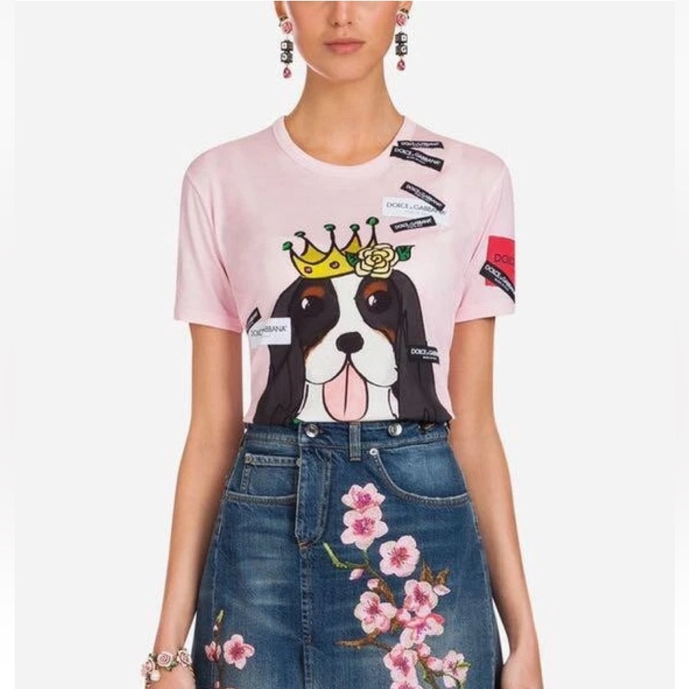 Dolce & Gabbana Pink Dog Shirt